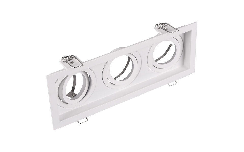 HLW LED Spot Armatuur GU10 Trion Kenan - 3-lichts Kantelbaar Inbouwspot Wit Ø90 HLW LED Spot Armatuur GU10 Trion Kenan - 3-lichts Kantelbaar Inbouwspot Wit Ø90