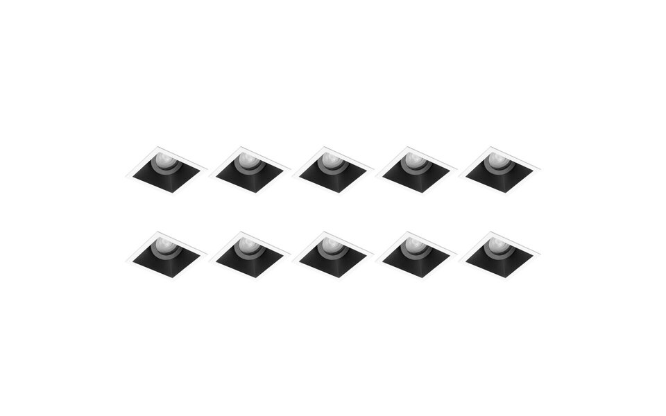 HLW LED Pragmi Zano Pro Spot Fixture 10 Pack - Tiltable GU10 Recessed Spotlight LED Accessories