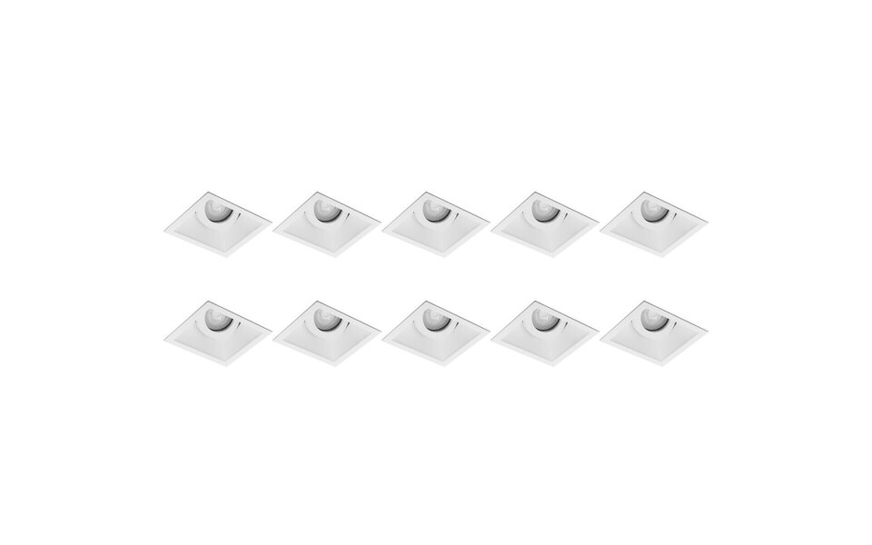 HLW LED Spot Light Fixture 10 Pack - Tiltable GU10 fitting LED accessories in white aluminum