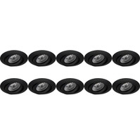 Spot Fixture 10 Pack - GU10 Fitting - Tiltable & Black Spot Fixture 10 Pack - GU10 Fitting - Tiltable & Black