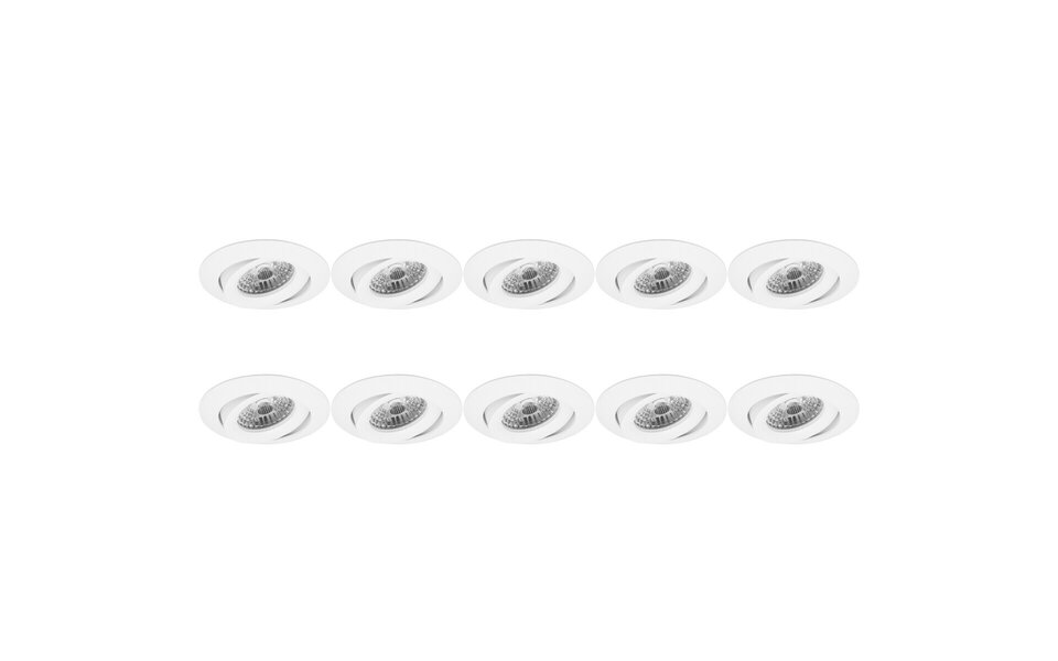 HLW LED Pragmi Uranio Pro 10 Pack Spot Armatuur - GU10 Fitting - Kantelbaar LED Toebehoren HLW LED Pragmi Uranio Pro 10 Pack Spot Armatuur - GU10 Fitting - Kantelbaar LED Toebehoren