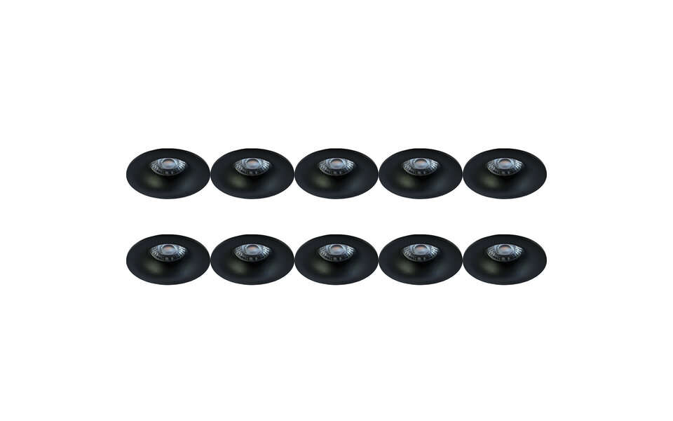 HLW LED Pragmi Nora Pro 10 Pack Spot Fixture - GU10 Recessed Spot - Black LED Accessories