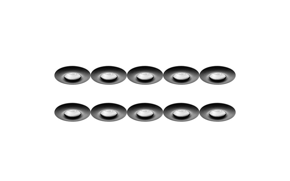 HLW LED Spotlight Fixture 10 Pack - GU10 fitting LED accessories IP65, black aluminum