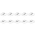 Spotlight Fixture 10 Pack - Tiltable GU10 Recessed Spotlight Aluminum Ø105mm