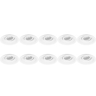 Spotlight Fixture 10 Pack - GU10 Recessed Spotlight Aluminum White