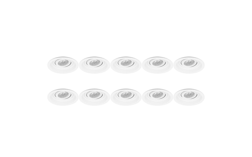 HLW LED Spotlight Fixture 10 Pack - Tiltable GU10 Recessed Spotlight Aluminum Ø105mm