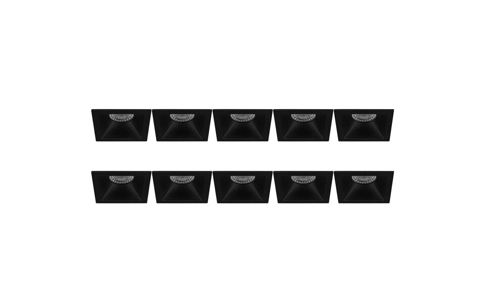 HLW LED Spot Armatuur 10 Pack - GU10 Inbouwspot Zwart - Aluminium LED Toebehoren