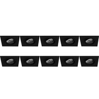 Spot Armatuur 10 Pack - Kantelbare GU10 Fitting - Aluminium Zwart
