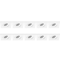 Spot Armatuur 10 Pack - Kantelbaar GU10 fitting LED toebehoren - Wit Aluminium