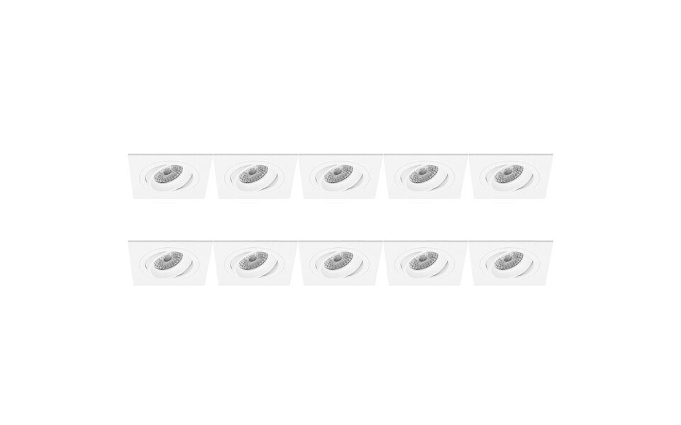 HLW LED Spot Armatuur 10 Pack - Kantelbaar GU10 fitting LED toebehoren - Wit Aluminium