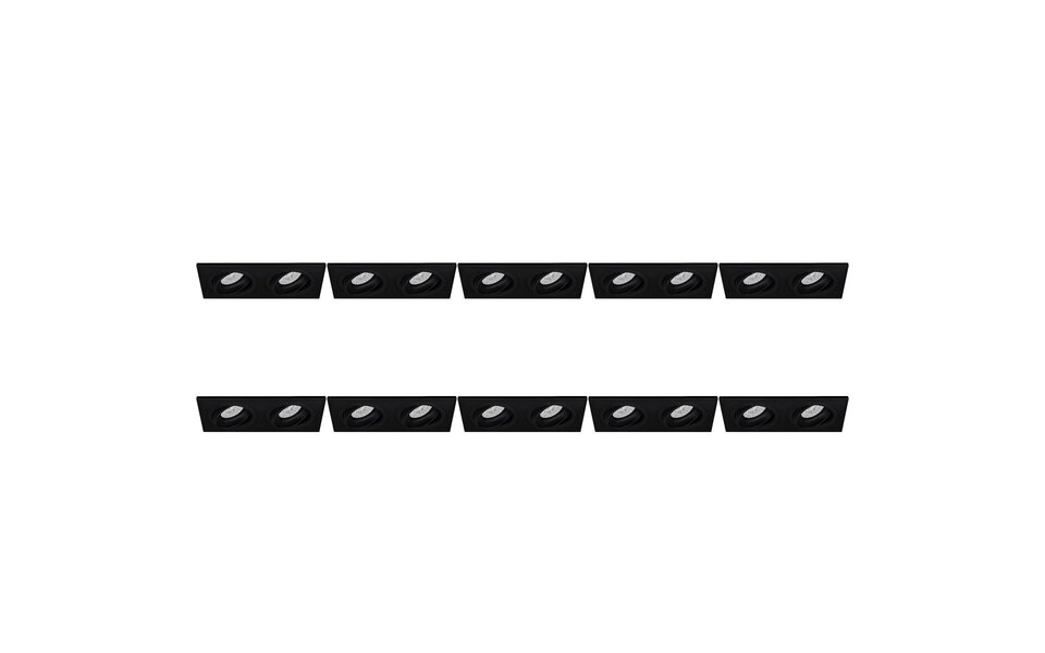 HLW LED Spot Light Fixture 10 Pack - Tiltable GU10 Recessed Spotlight Aluminum Black