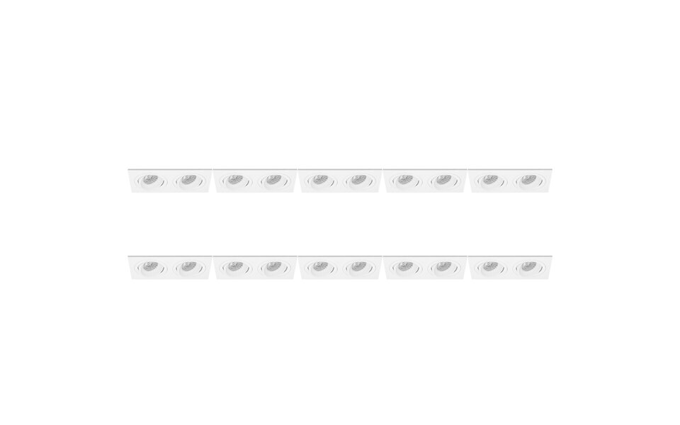 HLW LED Pragmi Borny Pro 10-pack GU10 inbouwspot - Aluminium, kantelbaar LED toebehoren