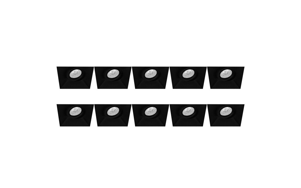 HLW LED Pragmi Nivas Pro Spot Fixture 10 Pack - GU10 fitting - Trimless, tiltable LED accessories black