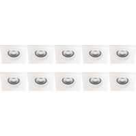 Spot Armatuur 10 Pack - Pragmi Rodos Pro - GU10 Inbouwspot Wit Spot Armatuur 10 Pack - Pragmi Rodos Pro - GU10 Inbouwspot Wit