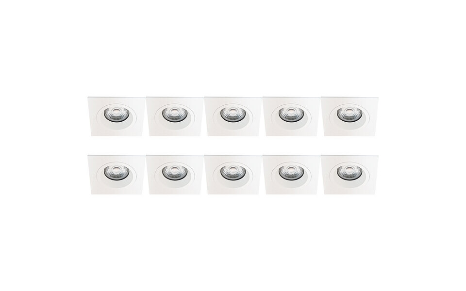 HLW LED Spot Armatuur 10 Pack - Pragmi Rodos Pro - GU10 Inbouwspot - Aluminium Wit HLW LED Spot Armatuur 10 Pack - Pragmi Rodos Pro - GU10 Inbouwspot - Aluminium Wit