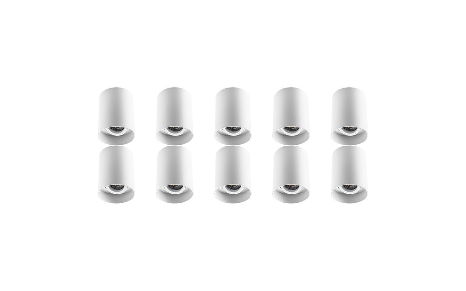 HLW LED Opbouwspot 10 Pack - Pragmi Luxina Pro - Kantelbaar met GU10 Fitting LED Toebehoren HLW LED Opbouwspot 10 Pack - Pragmi Luxina Pro - Kantelbaar met GU10 Fitting LED Toebehoren