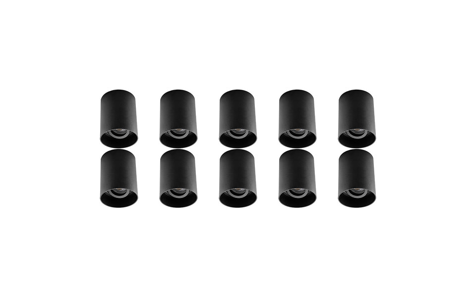 HLW LED Pragmi Luxina Pro Surface Mount Spotlights 10 Pack - GU10 Fitting - LED Accessories - Matte Black Ø90mm HLW LED Pragmi Luxina Pro Surface Mount Spotlights 10 Pack - GU10 Fitting - LED Accessories - Matte Black Ø90mm