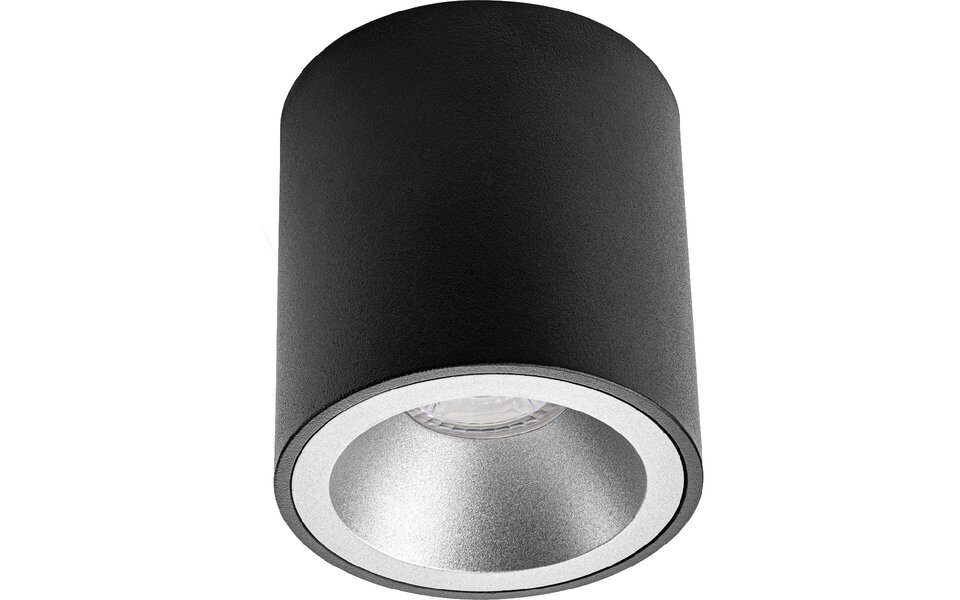 HLW LED Pragmi Cliron Pro Opbouwspot GU10 - Mat Zwart/Zilver - Modern LED Toebehoren