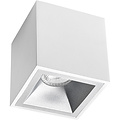 Pragmi Cliron Pro Surface-Mounted Spotlight GU10 - Matte White/Silver Aluminum, Recessed, 90mm