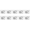 Spot Armatuur 10 Pack - GU10 Inbouwspot - Wit Aluminium