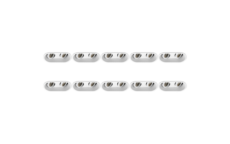 HLW LED Spot Armatuur 10 Pack - Kantelbare GU10 fitting LED toebehoren wit alu