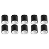 Opbouwspot 10 Pack - GU10 fitting - LED toebehoren - Mat Zwart/Wit