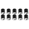 Opbouwspot 10 Pack - GU10 Fitting - LED Toebehoren Mat Zwart/Zilver