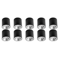 Surface-Mounted Spotlight 10 Pack - GU10 Fitting - LED Accessories Matte Black/Silver