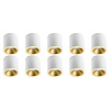 Surface-mounted spotlight 10 Pack Pragmi Cliron Pro - GU10 Fitting Matt White/Gold