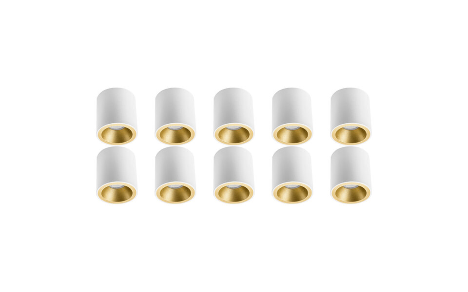 HLW LED Surface-mounted spotlight 10 Pack Pragmi Cliron Pro - GU10 Lamp Fitting - LED Accessories