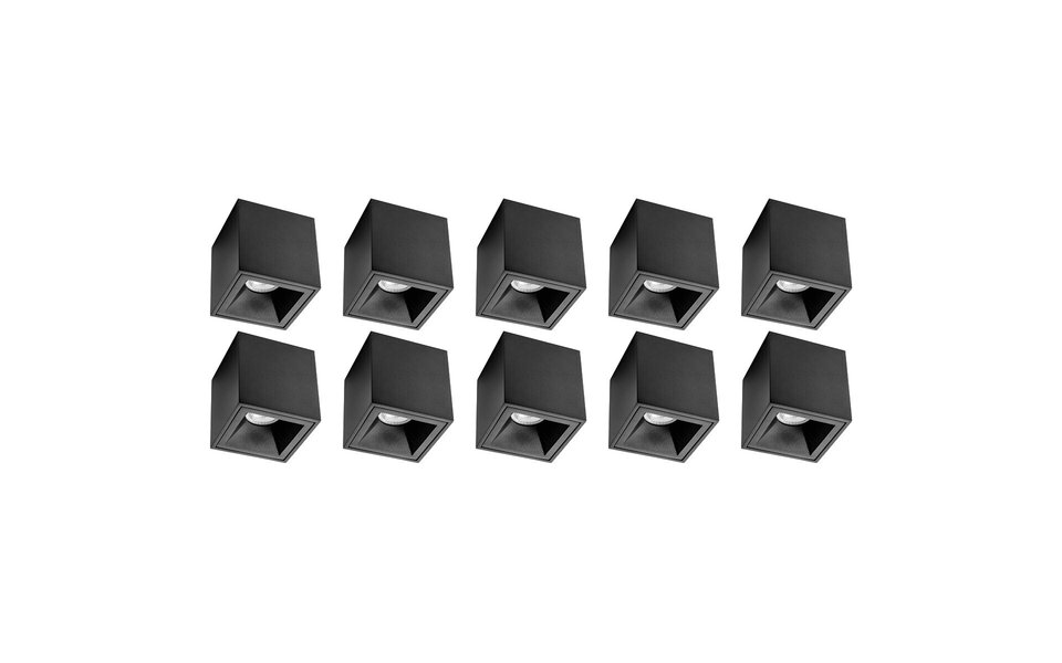 HLW LED Pragmi Cliron Pro Opbouwspot 10 Pack - GU10 Lamp Fitting - Mat Zwart HLW LED Pragmi Cliron Pro Opbouwspot 10 Pack - GU10 Lamp Fitting - Mat Zwart