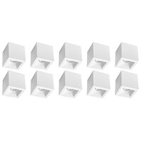 Opbouwspot 10 Pack - GU10 Lamp Fitting - Mat Wit Aluminium