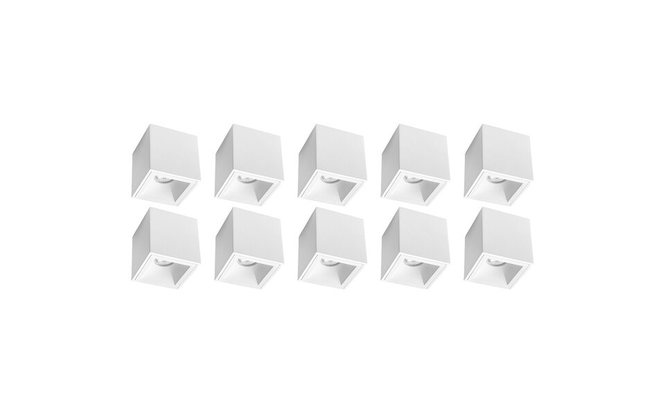 HLW LED Pragmi Cliron Pro Opbouwspot 10 Pack - GU10 Fitting - LED Toebehoren - Mat Wit