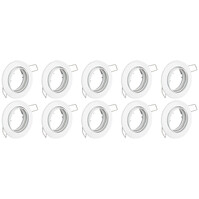 Spot Armatuur 10 Pack - GU10 Inbouwspot Rond Wit Aluminium
