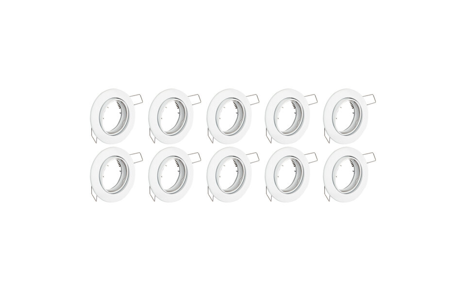 HLW LED Spot Fixture 10 Pack - Tiltable GU10 Recessed Spotlight Round White Aluminum Ø82mm HLW LED Spot Fixture 10 Pack - Tiltable GU10 Recessed Spotlight Round White Aluminum Ø82mm