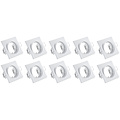 Spotlight Fixture 10 Pack - Tiltable Square White - GU10 LED Accessories