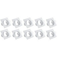 Spot Armatuur 10 Pack - Vierkant Wit - GU10 Fitting