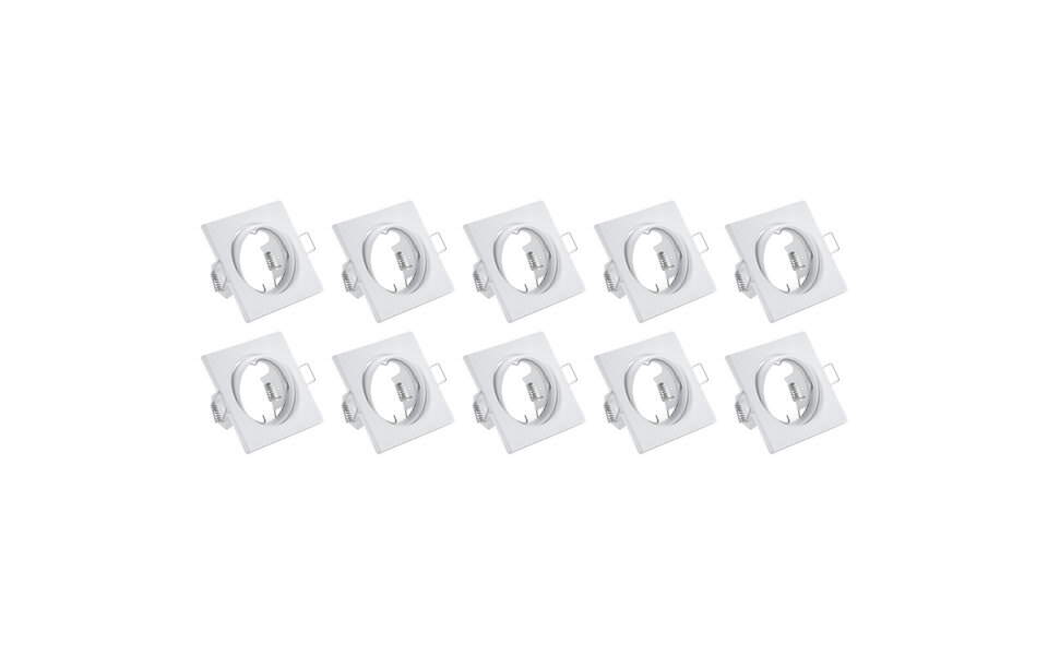 HLW LED Spotlight Fixture 10 Pack - Tiltable Square White - GU10 LED Accessories