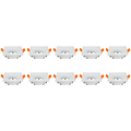 Spot Fixture 10 Pack - GU10 Recessed Spotlight Square White Aluminum 85mm