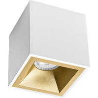 Surface-mounted spotlight GU10 Pragmi Cliron Pro - Matt White/Gold, Aluminum