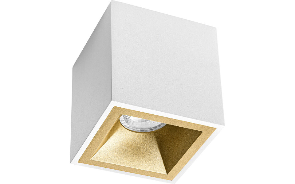 HLW LED Opbouwspot GU10 Pragmi Cliron Pro - Mat Wit/Goud, Aluminium, Verdiept, 90mm HLW LED Opbouwspot GU10 Pragmi Cliron Pro - Mat Wit/Goud, Aluminium, Verdiept, 90mm