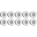 Spotlight Fixture 10 Pack - GU10 Fitting LED Accessories - Waterproof IP65, Round, White