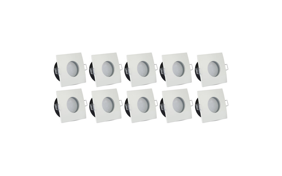 HLW LED Spot Armatuur 10 Pack - Waterdicht IP65 - Vierkant - Aluminium - Zonder GU10 fitting HLW LED Spot Armatuur 10 Pack - Waterdicht IP65 - Vierkant - Aluminium - Zonder GU10 fitting
