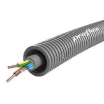 Flexible conduit with wire