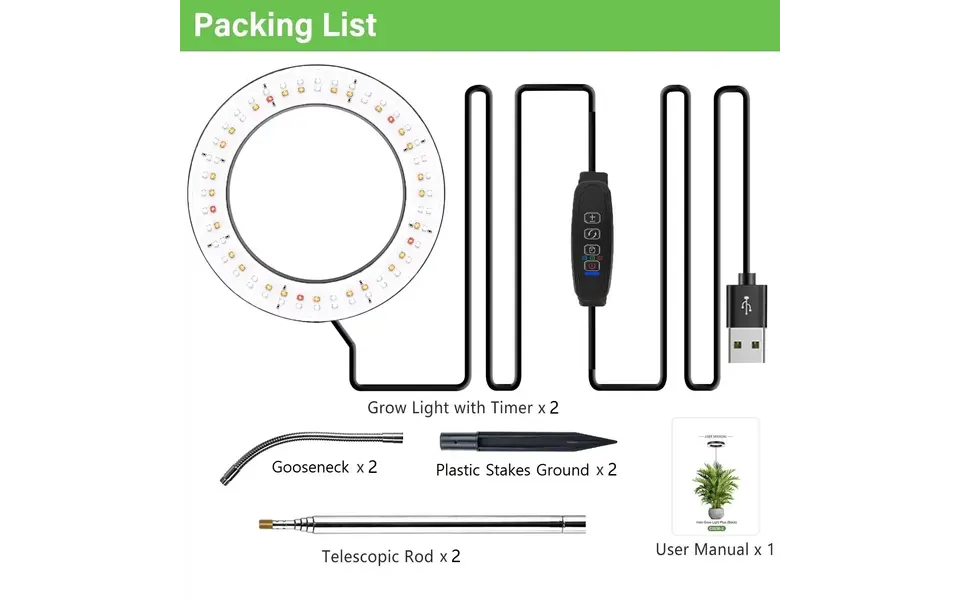 Moeslamp USB Ring LED Grow Light | Full spectrum | XXL