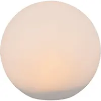 LED Tafellamp met Zonne-energie - Trion Mallo XL - Dag en Nacht Sensor - 5W - Warm Wit 3000K - RGBW - Spatwaterdicht IP44 - Rond - Mat Wit - Kunststof