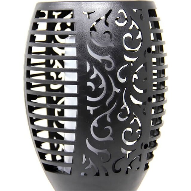 HLW LED LED Solar Priklamp/Fakkel Tuinverlichting met Zonne-energie - Aptoza Torky - Dag en Nacht Sensor - 0.2W - Mat Zwart - Kunststof