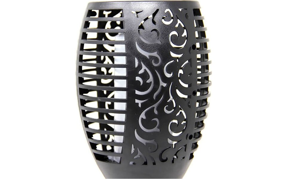 HLW LED LED Solar Priklamp/Fakkel Tuinverlichting met Zonne-energie - Aptoza Torky - Dag en Nacht Sensor - 0.2W - Mat Zwart - Kunststof