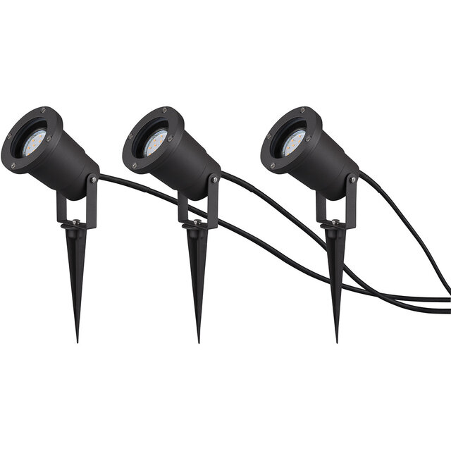 HLW LED Prikspot met Stekker 3 Pack - Trion Ubani - GU10 Fitting - Antraciet - Aluminium HLW LED Prikspot met Stekker 3 Pack - Trion Ubani - GU10 Fitting - Antraciet - Aluminium