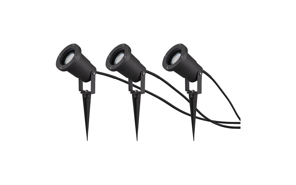 HLW LED Prikspot met Stekker 3 Pack - Trion Ubani - GU10 Fitting - Antraciet - Aluminium HLW LED Prikspot met Stekker 3 Pack - Trion Ubani - GU10 Fitting - Antraciet - Aluminium